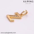 33010 Alfabeto de metal Personalizado mulheres pingente de moda banhado a ouro com letra &quot;Z&quot; pingente de ouro